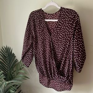 Maroon polka dot blouse